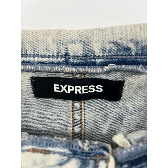 Express Tapered Ankle Jeans Womens Size 6 R Denim Light 80s High Waist Mom Y2k - Picture 10 of 11